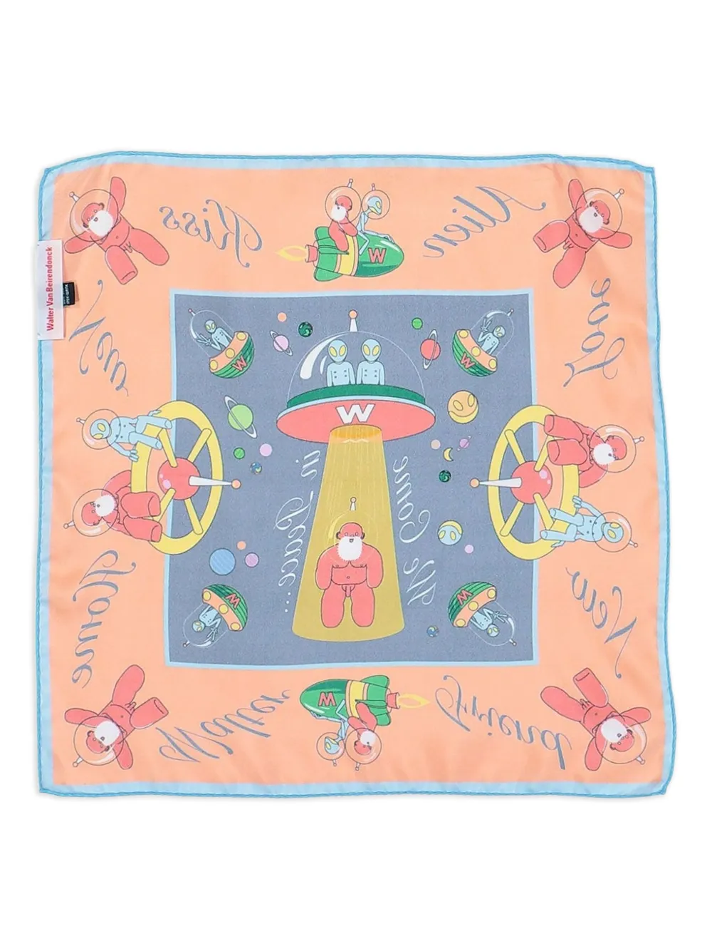 Walter Van Beirendonck foulard en soie à motif alien | Image 2