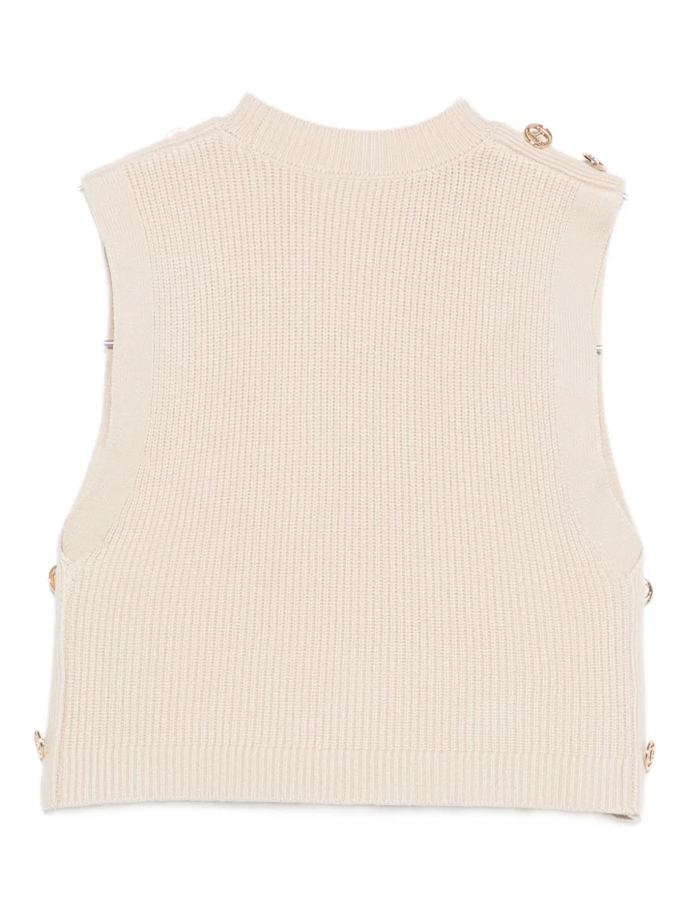 Twinset Button-embellished Sleeveless Top In Neutral