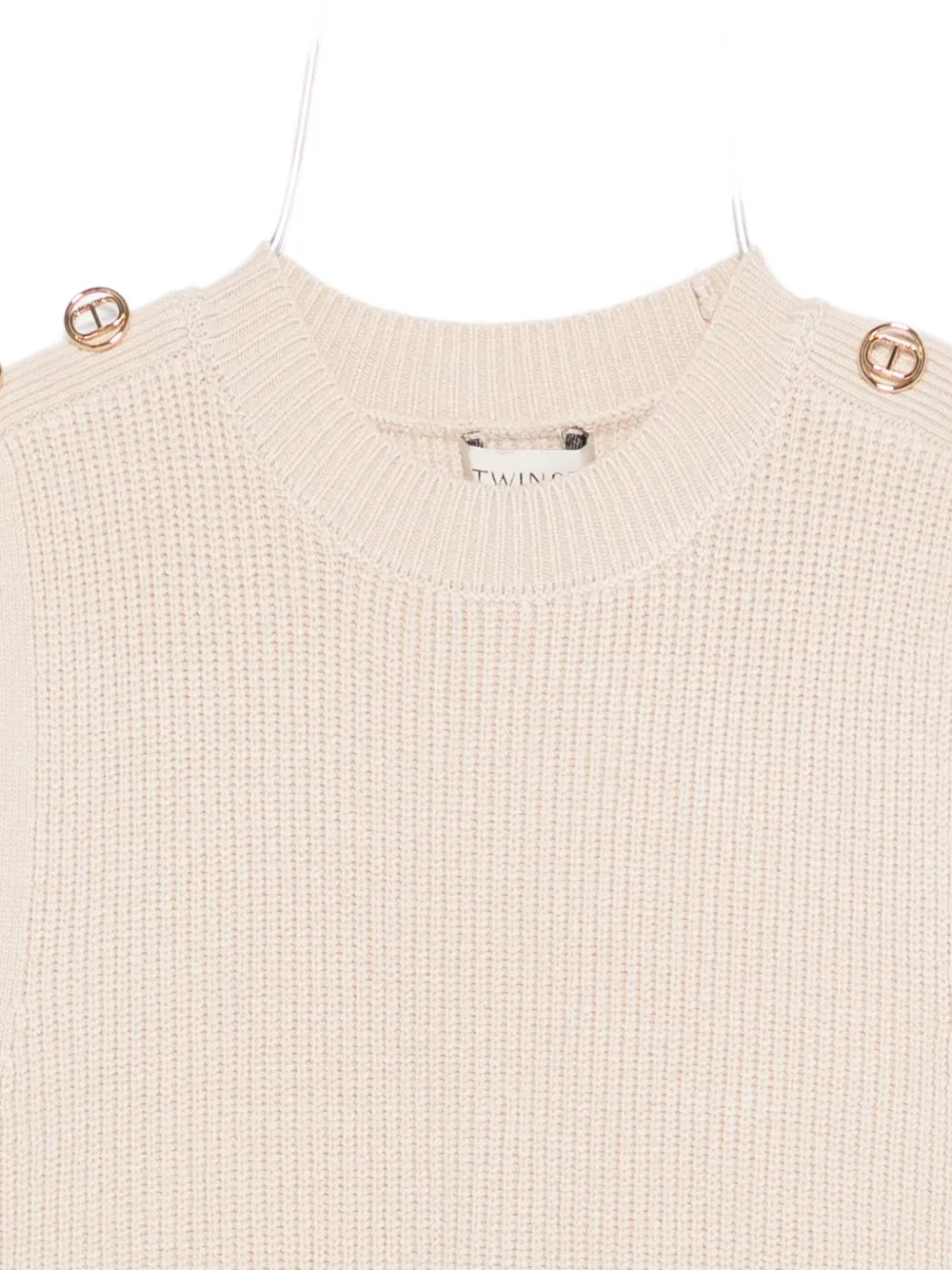 Twinset Button-embellished Sleeveless Top In Neutral