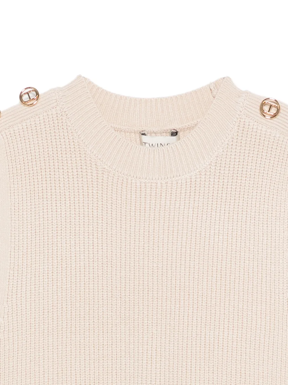 TWINSET Kids Mouwloze top verfraaid met knopen Beige