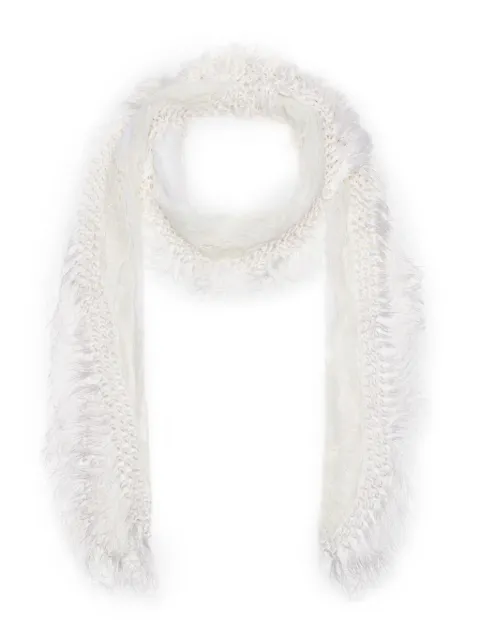 Blumarine fringed crochet scarf