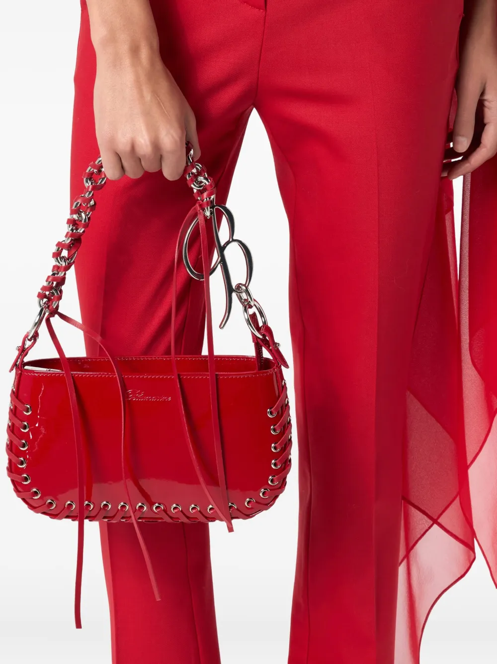 Blumarine logo-detail shoulder bag - Rood