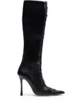 Blumarine lace-up pointed-toe boots - Black