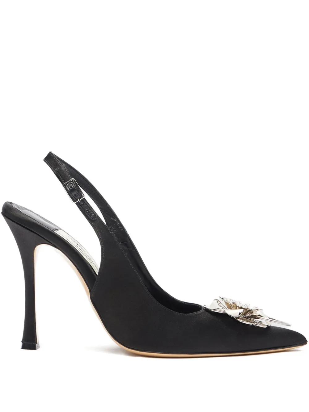Blumarine flower-embellished slingback pumps Black