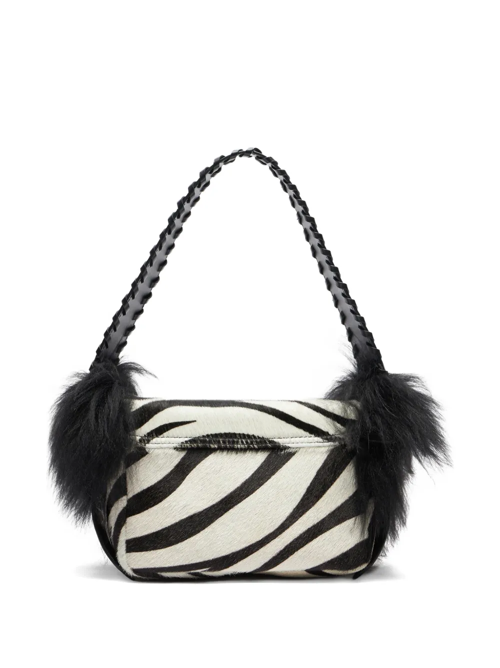 Blumarine Mini Zebra-print Shoulder Bag In Black