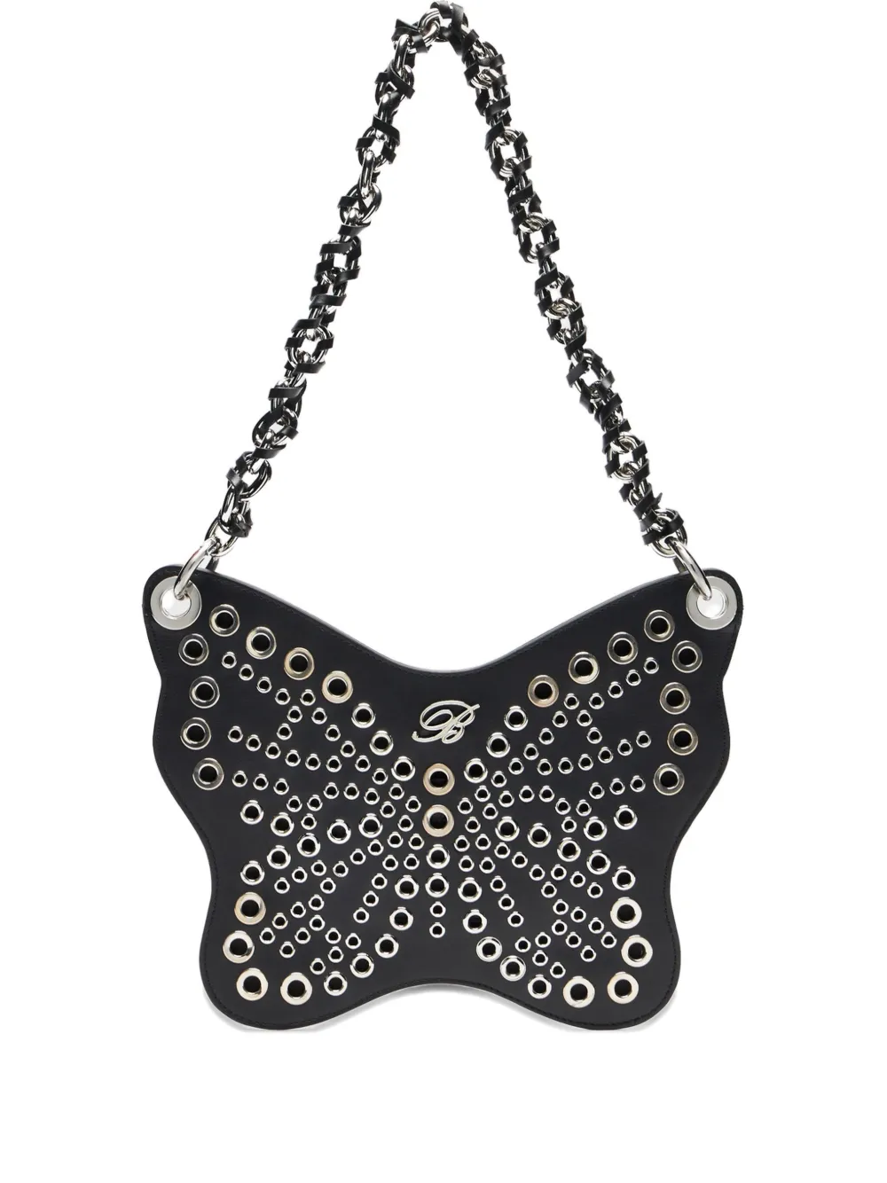 Blumarine Butterfly-shape Shoulder Bag In Black