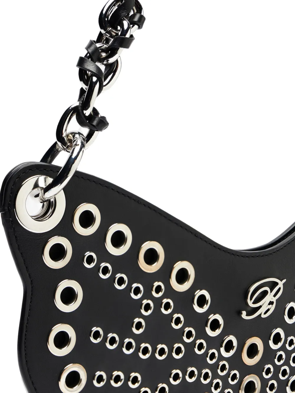 Blumarine Butterfly-shape Shoulder Bag In Black