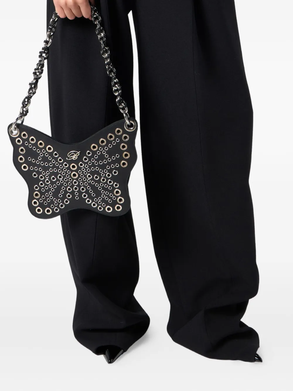 Blumarine butterfly-shape shoulder bag - Zwart
