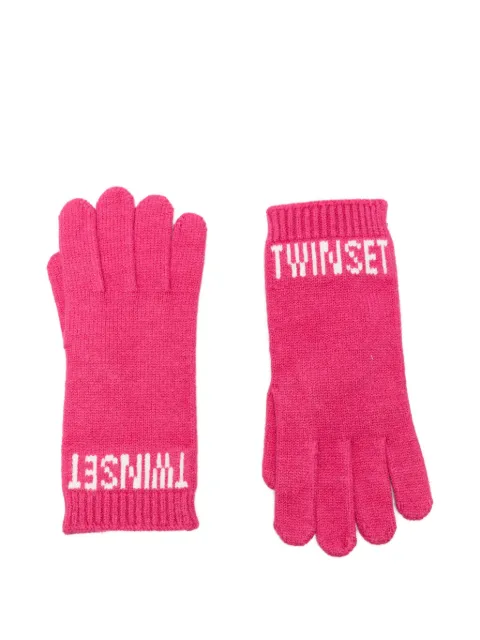 TWINSET Kids logo-jacquard gloves