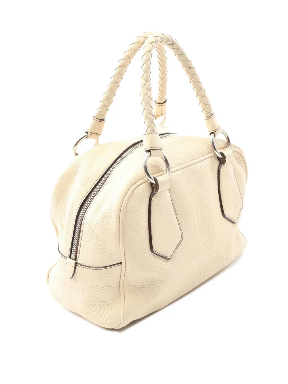Pre-owned Prada 2000-2025 Vitello Daino Handbag In White