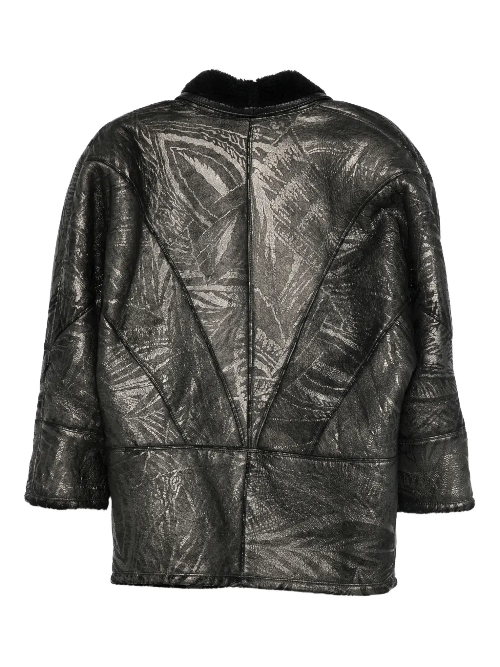 A.N.G.E.L.O. Vintage Cult 1980s jas met bladerprint - Zwart