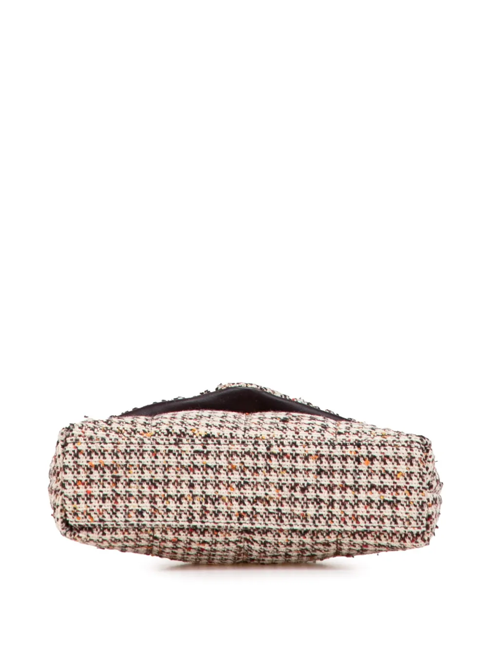 Pre-owned Saint Laurent 2021 Small Tweed Loulou Puffer Clutch Bag In Brown
