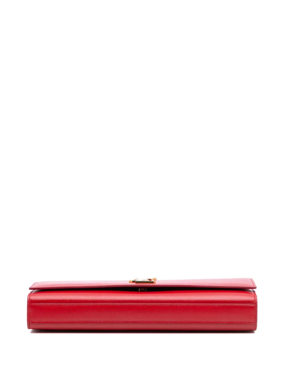 Pre-owned Saint Laurent 2014 Grain De Poudre Monogram Cassandre Clutch Bag In Red