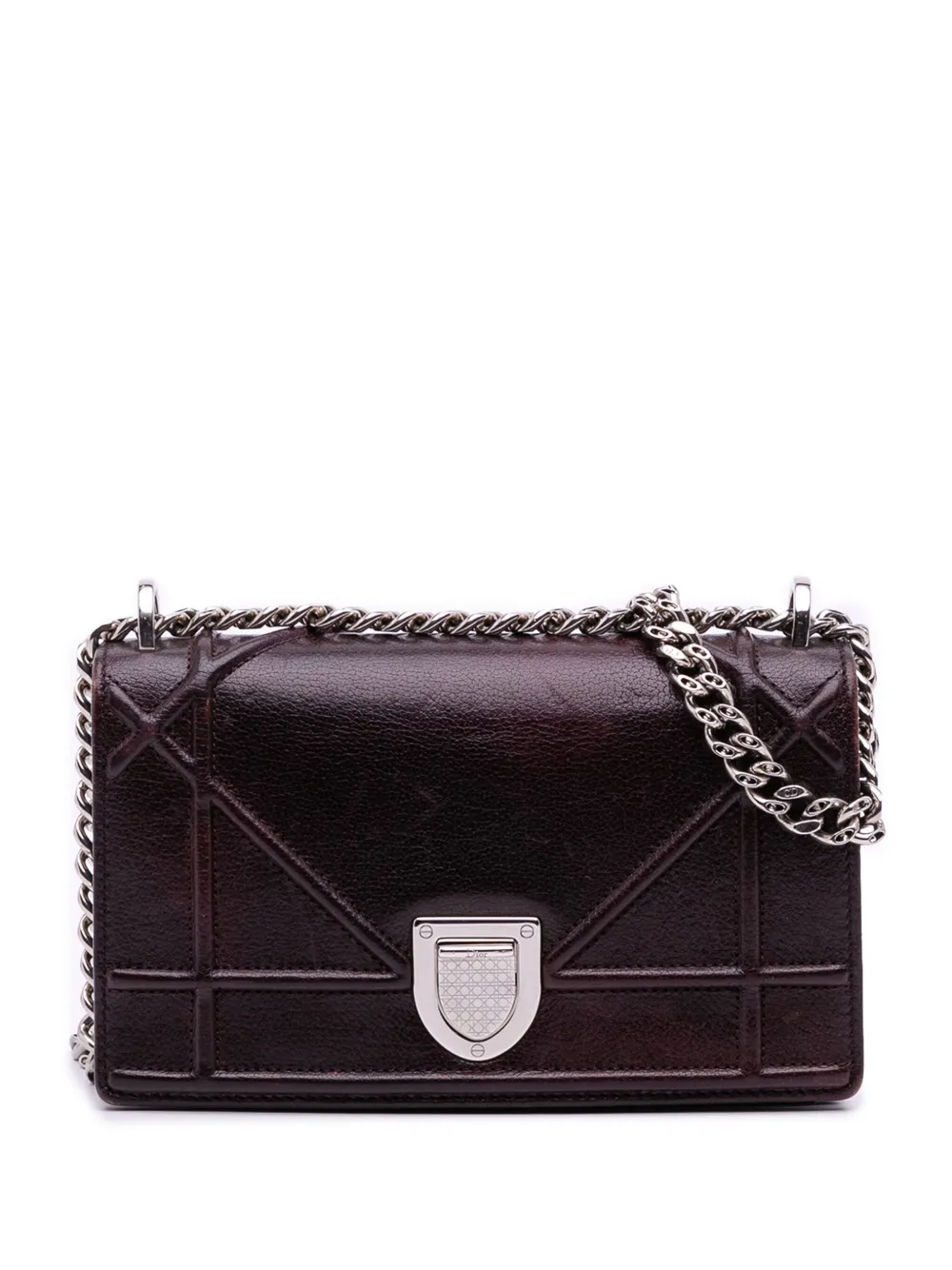 Christian Dior Pre-Owned 2015 ミニ グレインカーフスキン ディオラマ フラップ ショルダーバッグ - ブラウン Christian Dior Pre-Owned 2015 ミニ グレインカーフスキン ディオラマ フラップ ショルダーバッグ - ブラウン