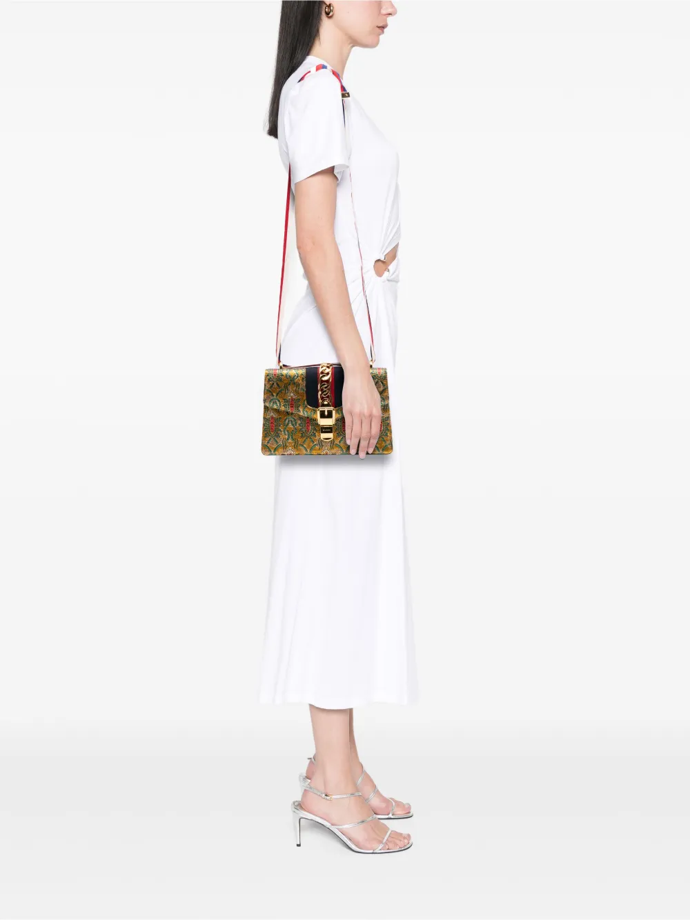 Gucci Pre-Owned 2016-2025 Small Canvas Brocade Sylvie satchel | Pre-Owned | Image 2
