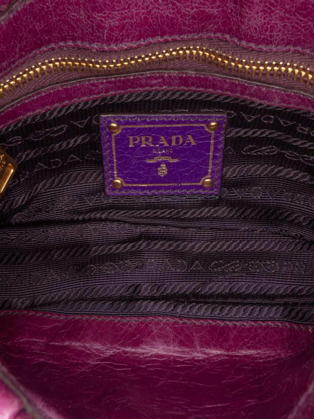 Pre-owned Prada 2000-2013 Mini Nappa Gaufre Satchel In Purple