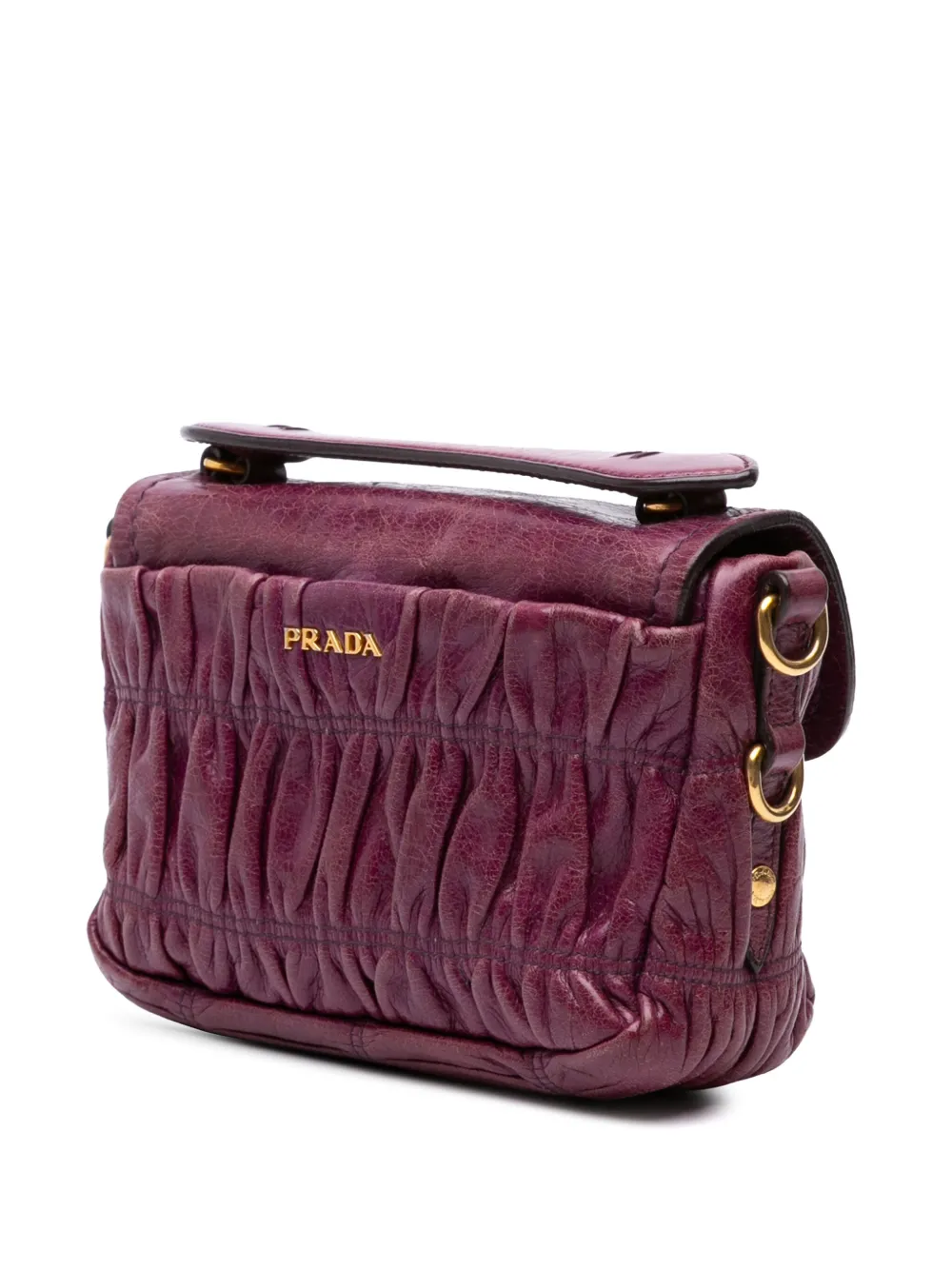 Pre-owned Prada 2000-2013 Mini Nappa Gaufre Satchel In Purple