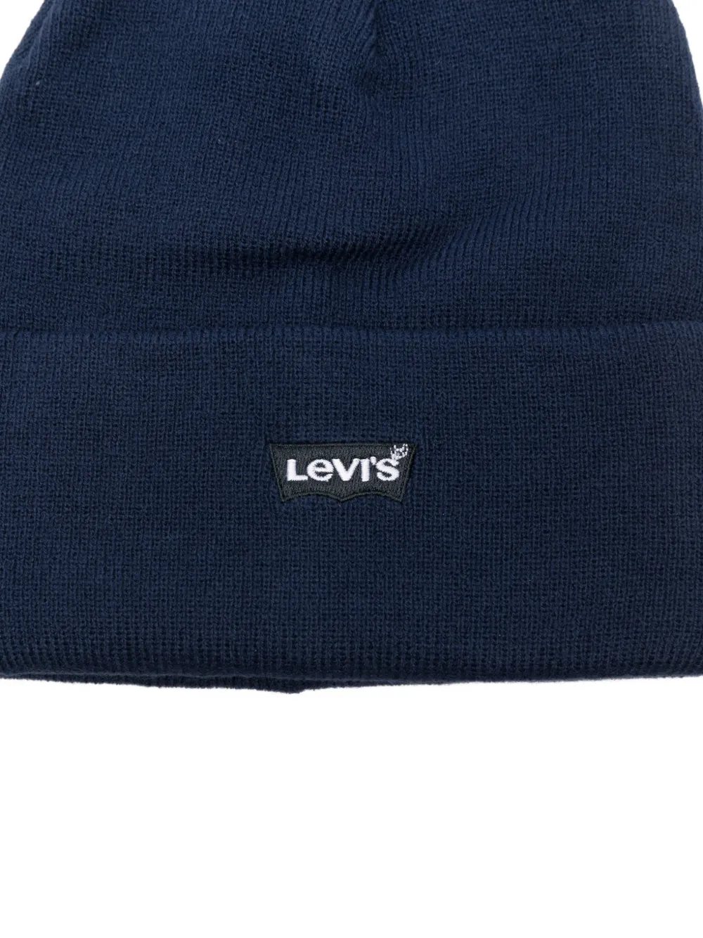 Levi's Logo-patch Beanie In Blue