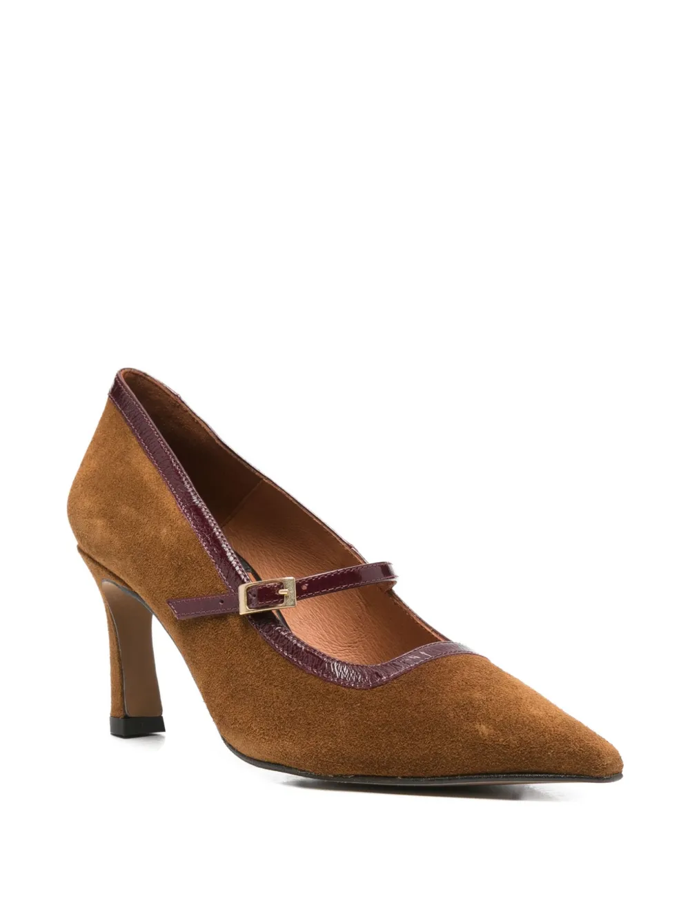 Angel Alarcon Pointed-toe Buckle Pumps In Brown