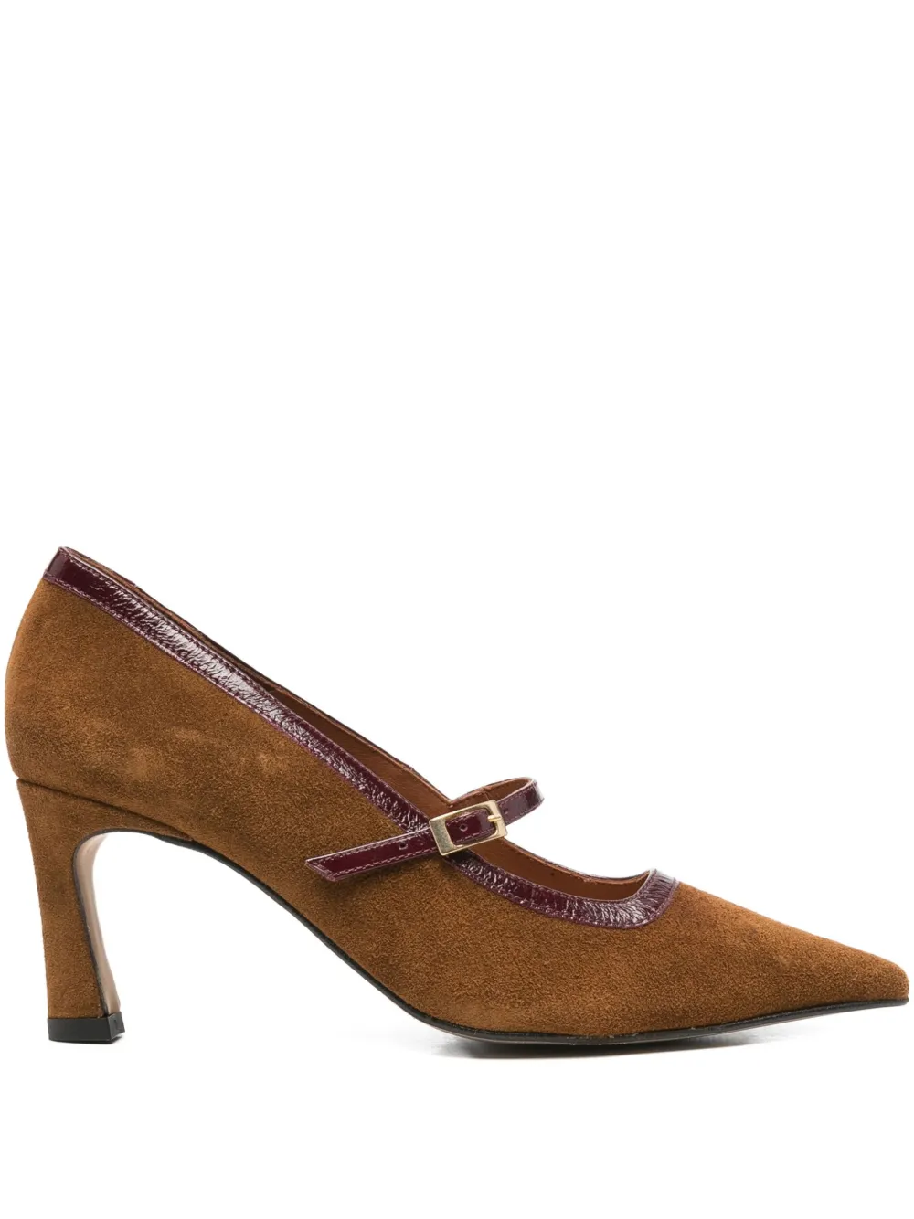 Angel Alarcon Pointed-toe Buckle Pumps In Brown