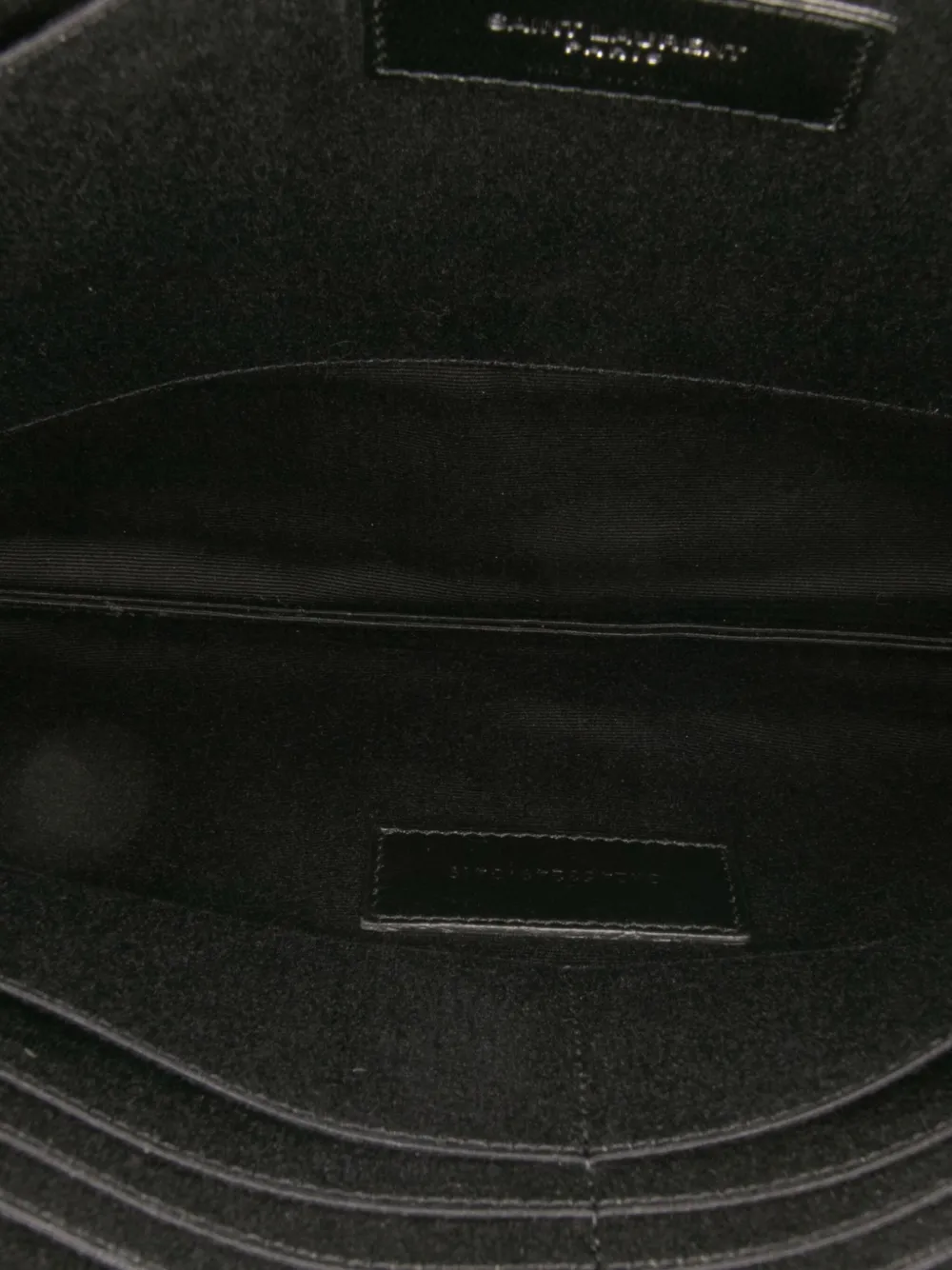 Pre-owned Saint Laurent 2019 Croc Embossed Leather Monogram Ipad Case Clutch Bag In Black
