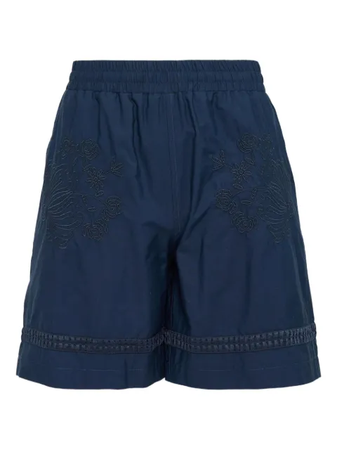 Diomene floral-embroidered shorts