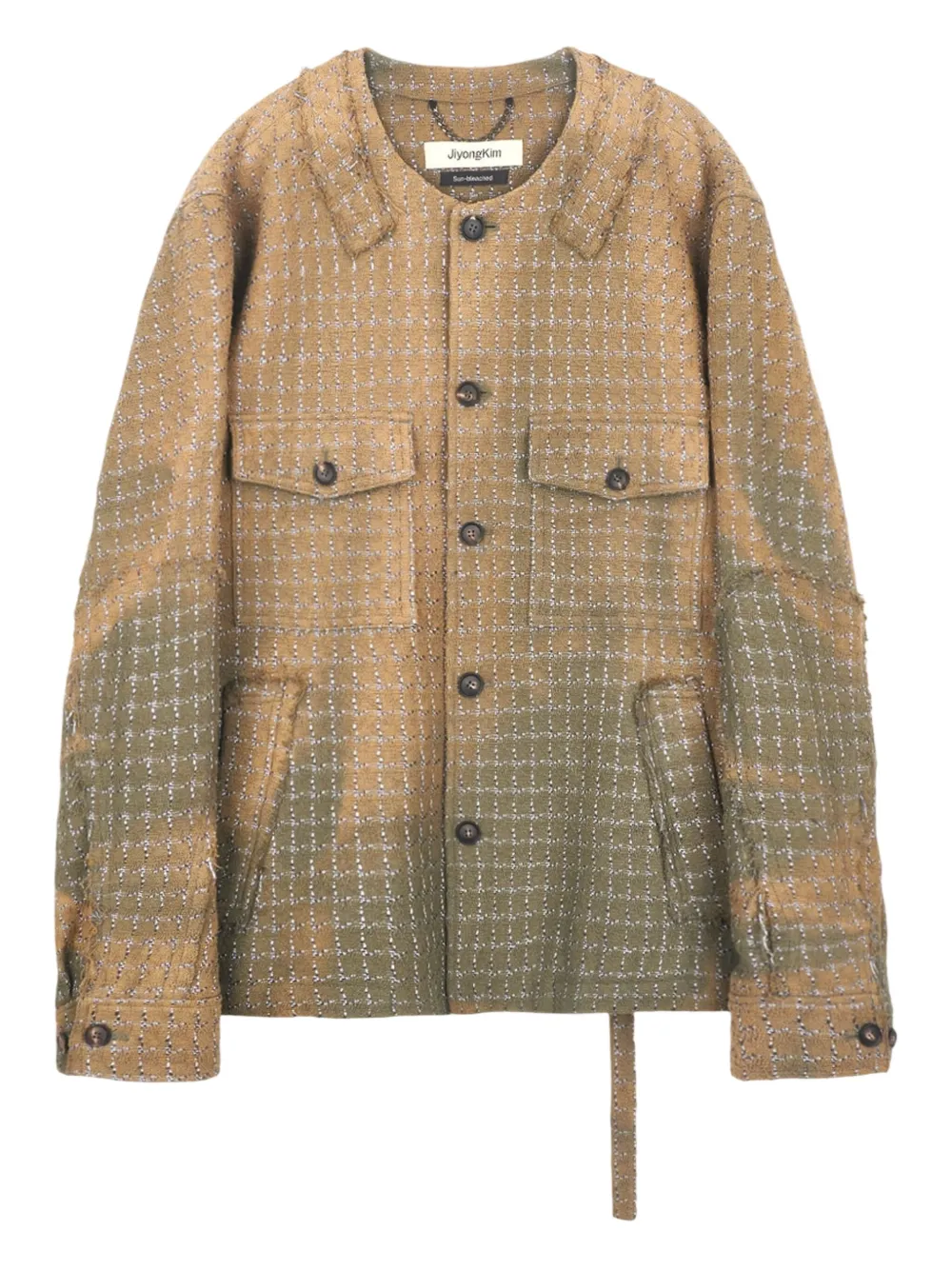 JiyongKim collarless tweed jacket | Brown | Image 1