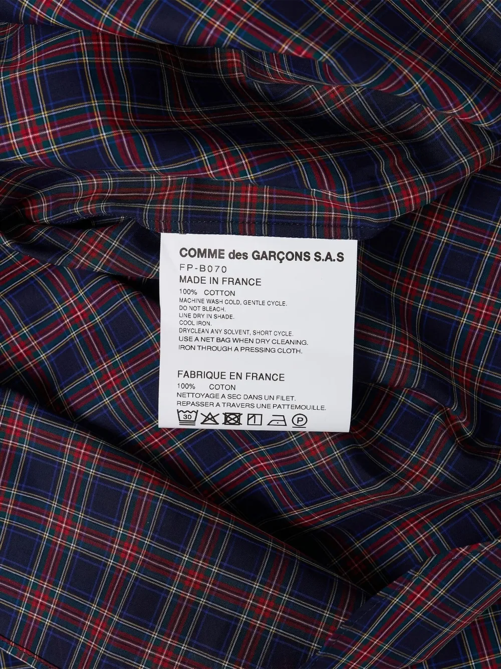 Comme Des Garçons Shirt Geruit overhemd met borstzak Blauw