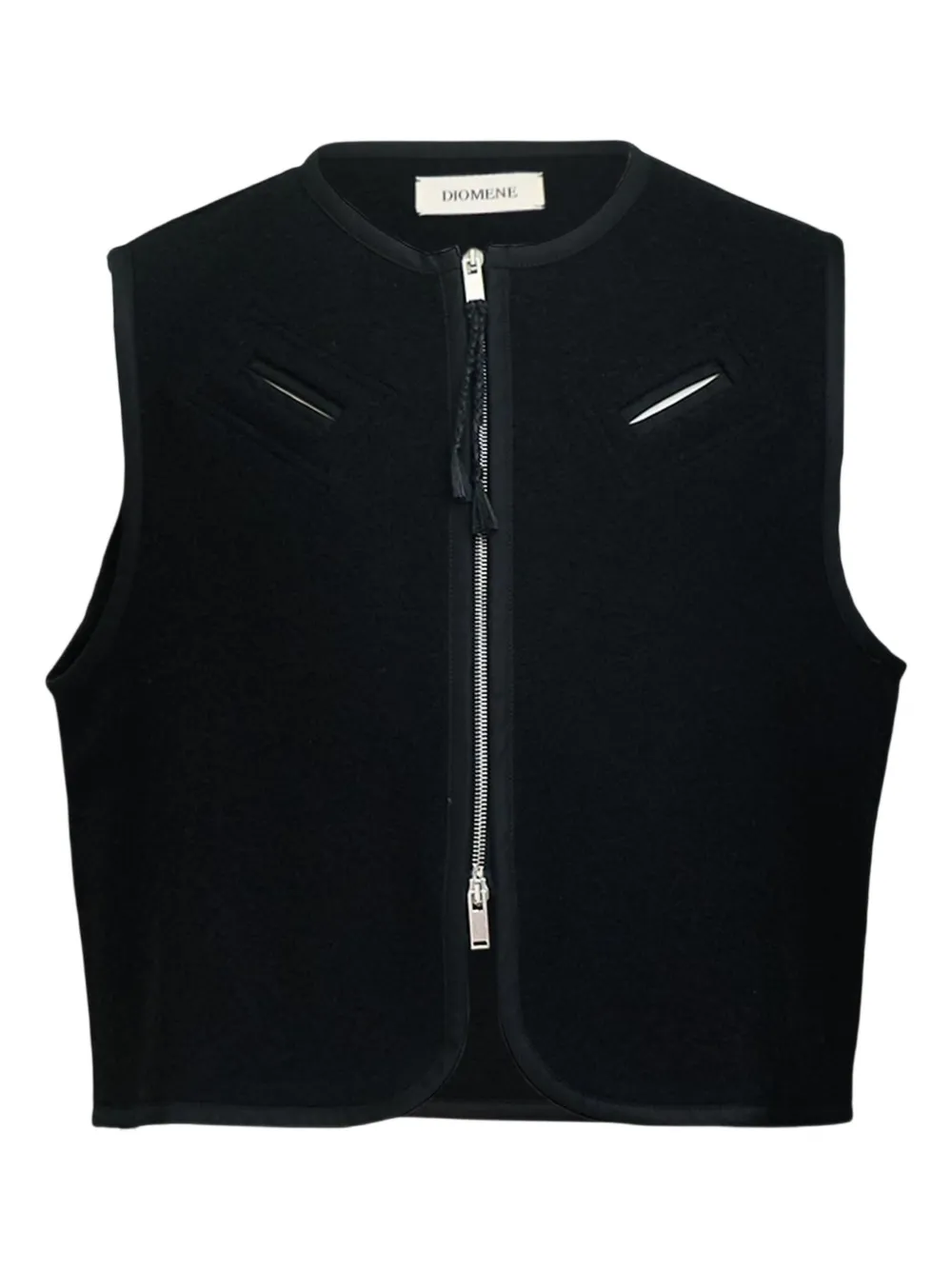 Diomene Mouwloze top met ritssluiting | Zwart | Image 1