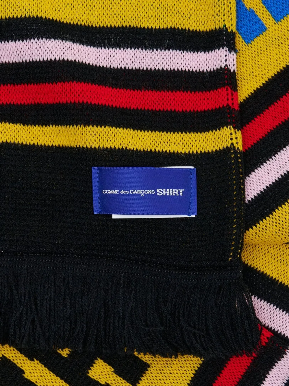 Comme Des Garçons Shirt Sjaal met franje - Geel