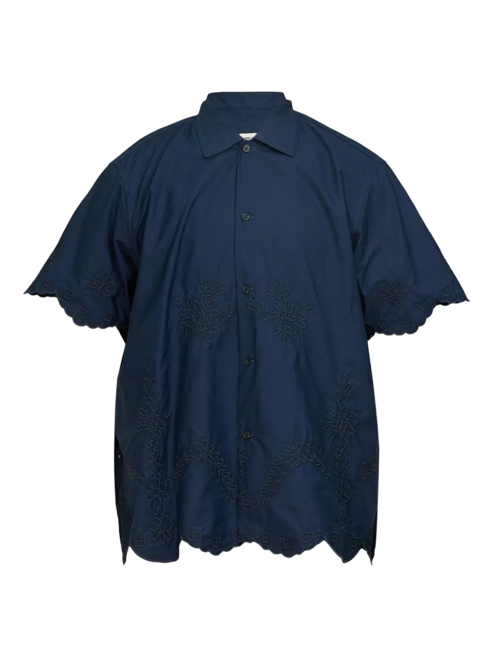 Diomene Scalloped Embroidered Shirt In Blue