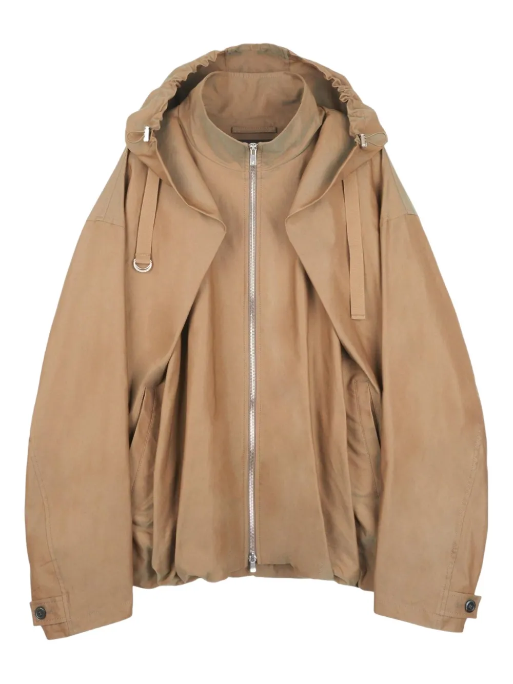 JiyongKim draped hooded jacket | Neutrals | Image 1
