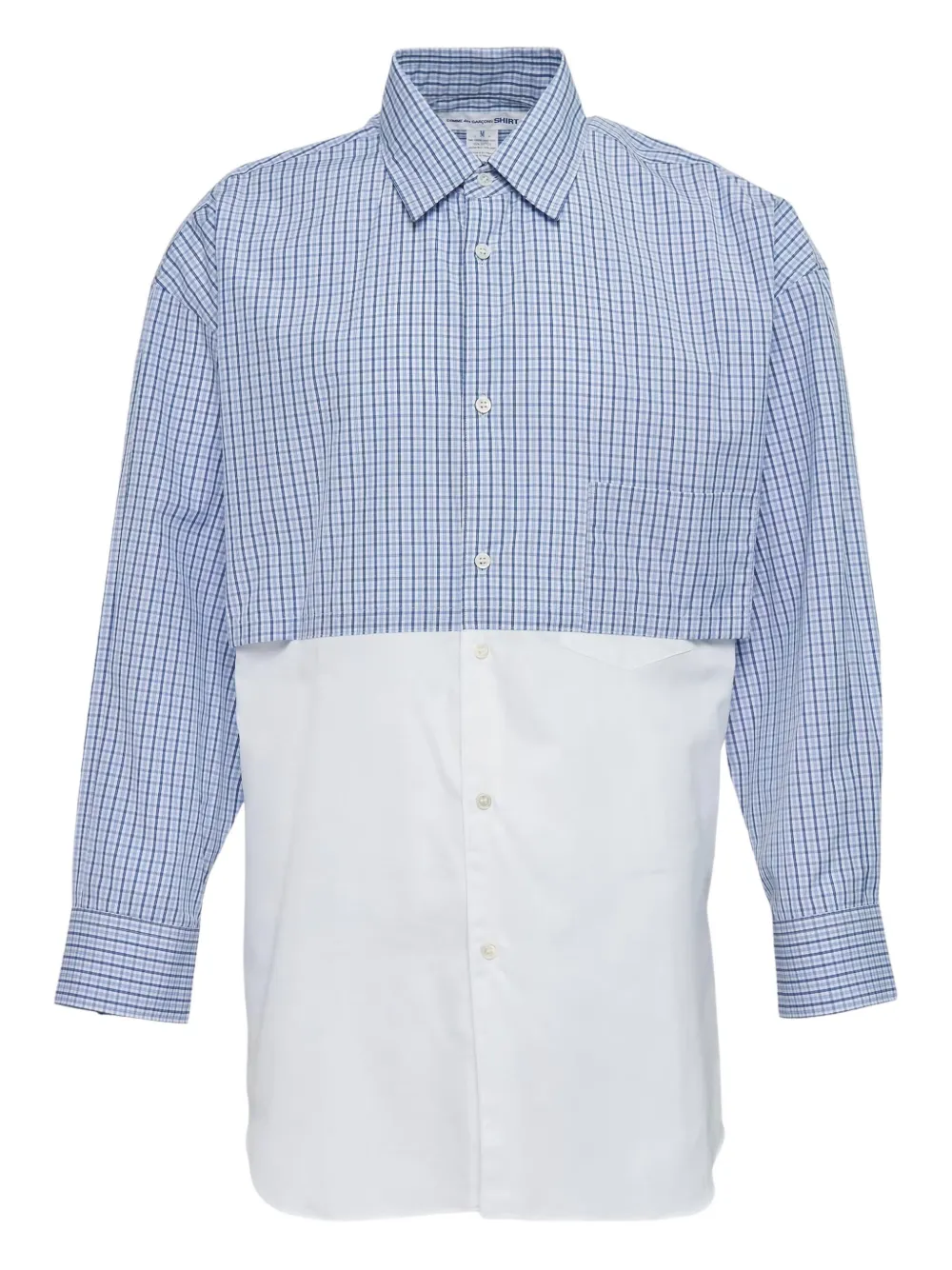 Comme Des GarƧons Shirt checked panelled shirt – Blue Comme Des GarƧons Shirt checked panelled shirt – Blue
