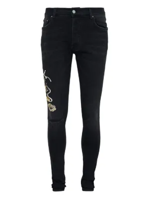 AMIRI Bones Slash Jeans | Black | FARFETCH