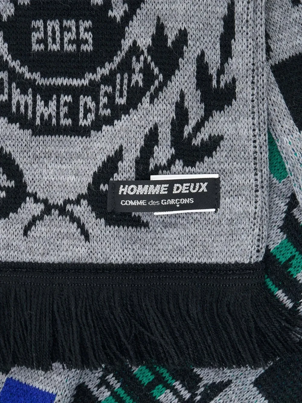 Comme des Garçons Homme Deux check-print scarf - Grijs