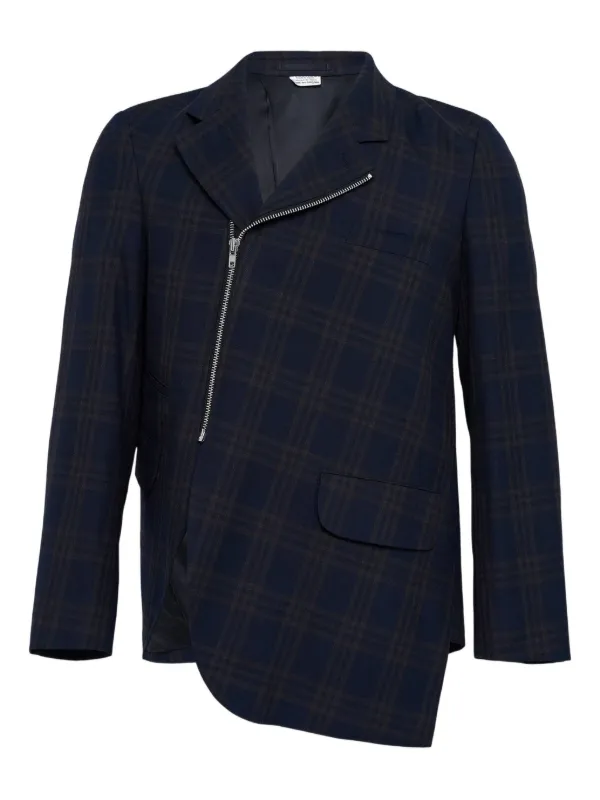 Comme Des Garçons Homme Deux チェック ジップアップ ジャケット Comme Des Garçons Homme Deux チェック ジップアップ ジャケット