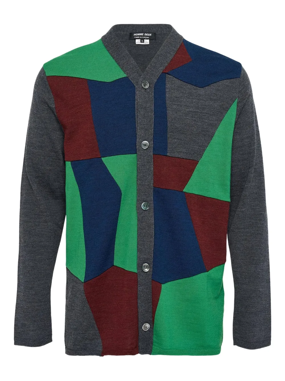 Comme des Garçons Homme Deux Cardigan con design patchwork | grigio | Image 1
