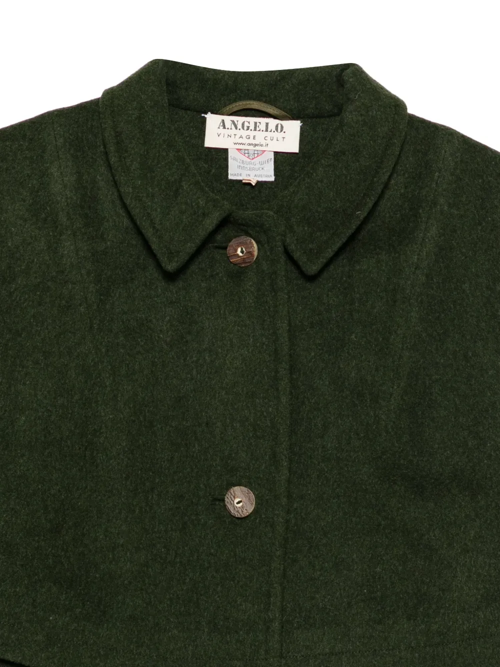 Pre-owned A.n.g.e.l.o. Vintage Cult 1970s Virgin Wool Single-breasted Coat In Green