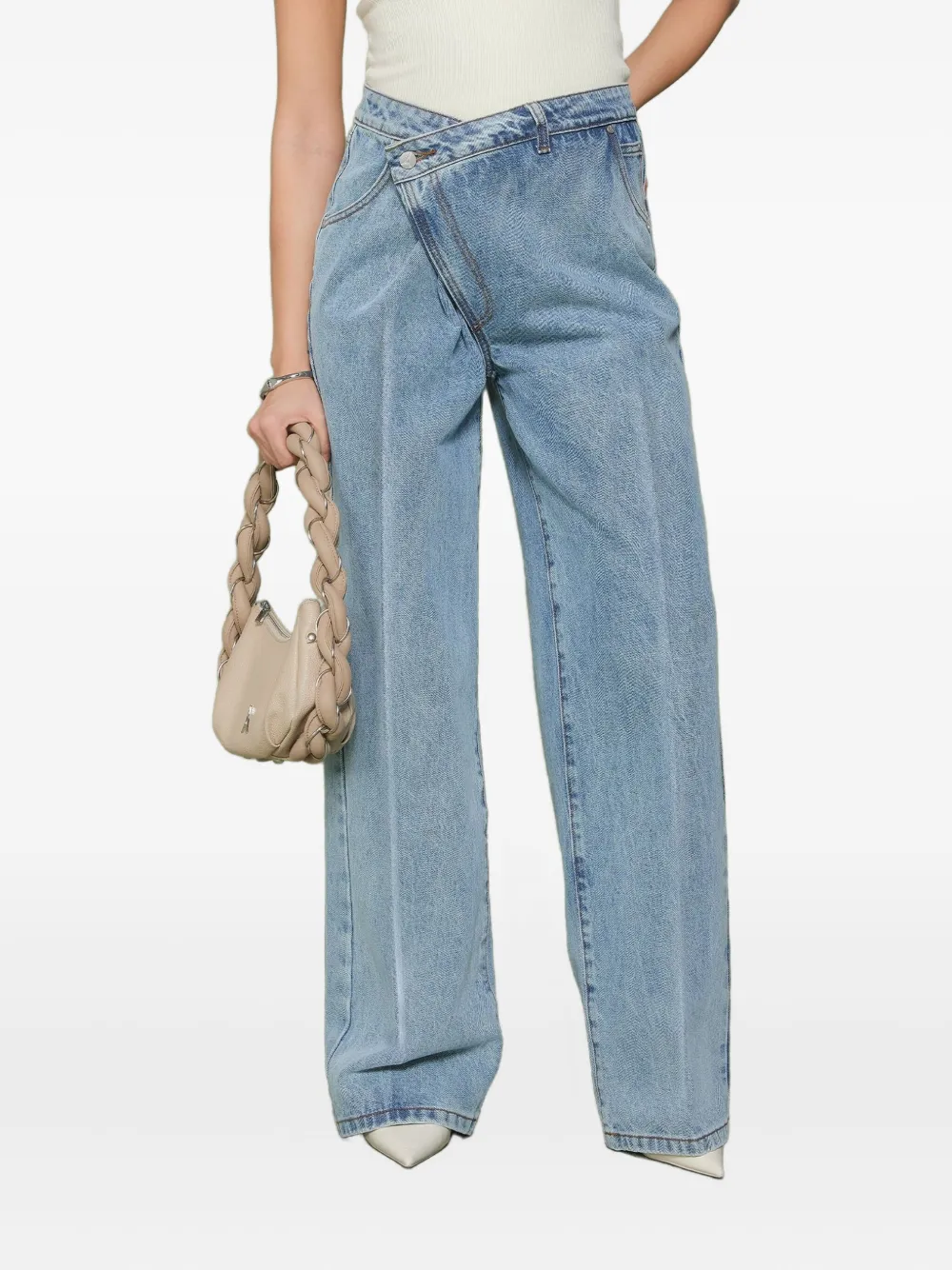 Manière De Voir Wrapover Jeans In Blue