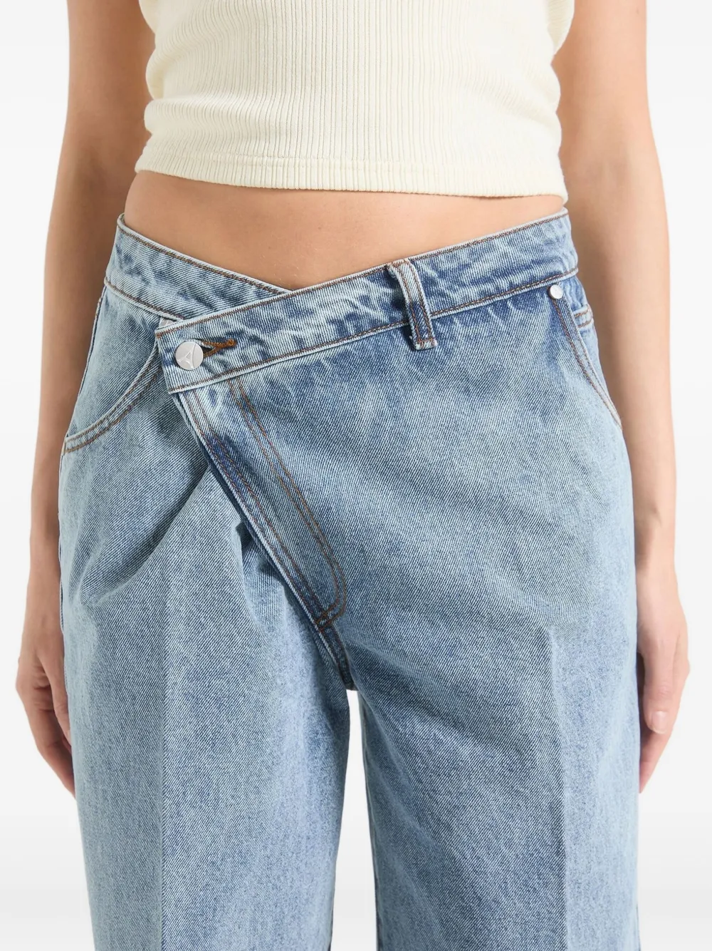 Manière De Voir Wrapover Jeans In Blue