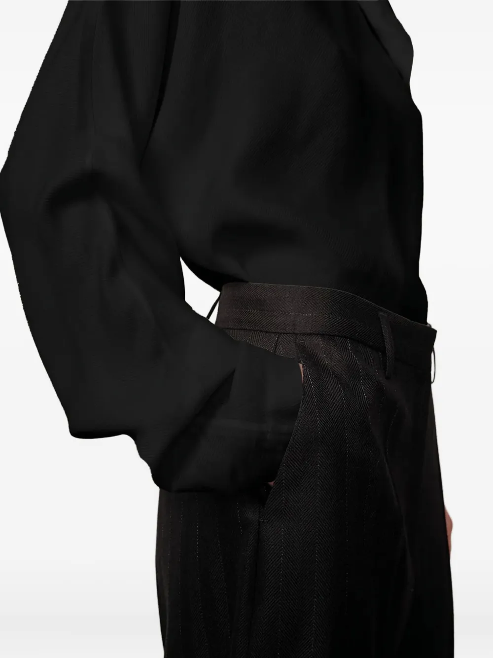 HERSKIND Asymmetrische blouse met enkele mouw Zwart