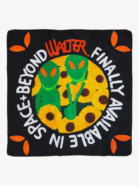 Walter Van Beirendonck alien-motif silk scarf