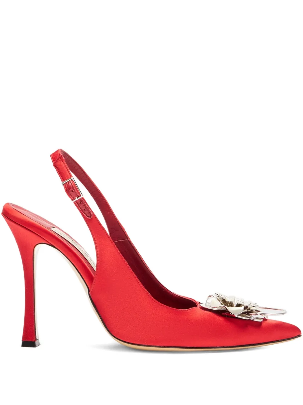 Blumarine flower-embellished slingback pumps Red