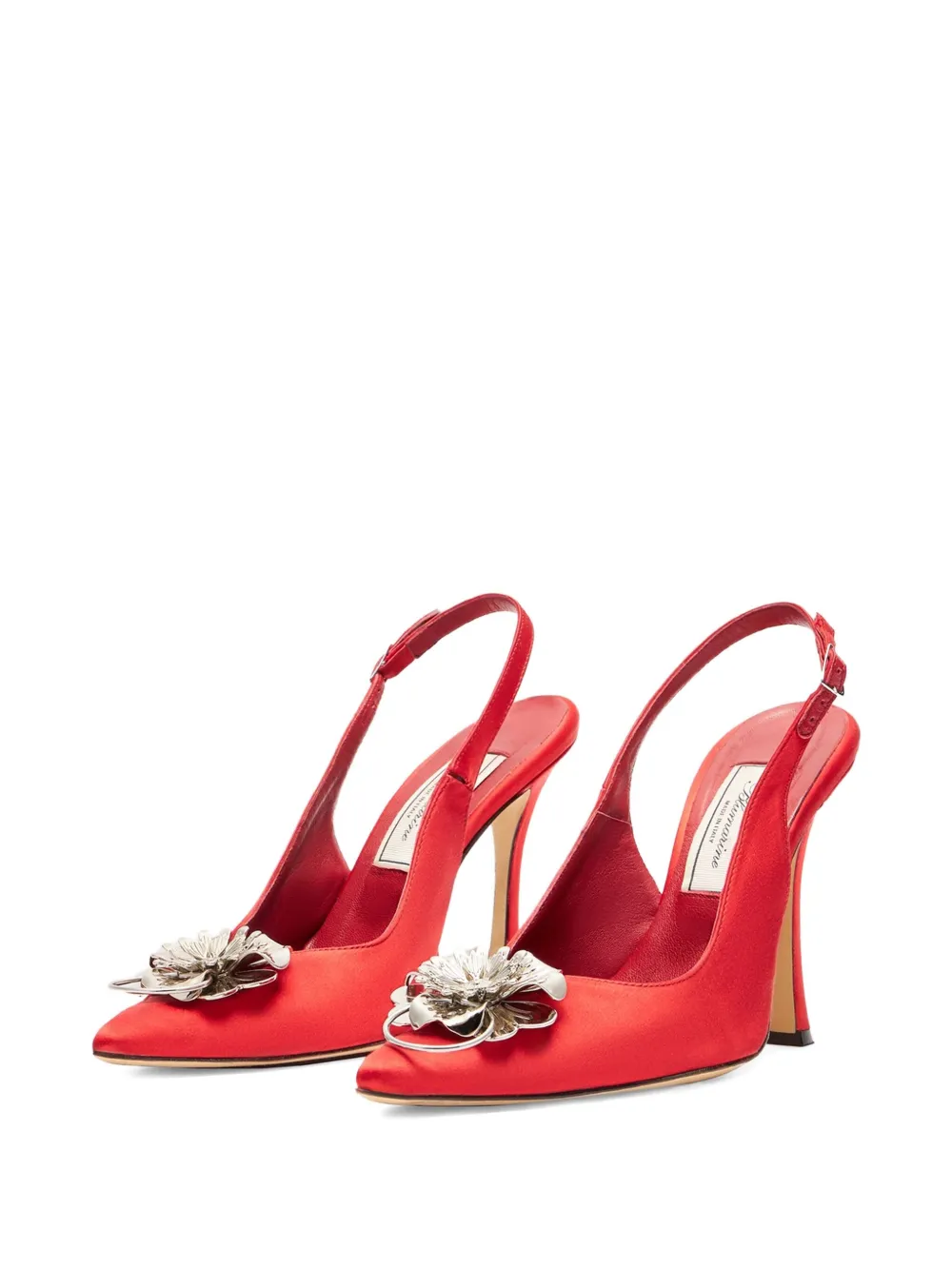 Blumarine flower-embellished slingback pumps Red