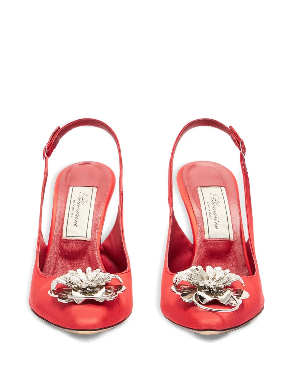 Blumarine flower-embellished slingback pumps Red