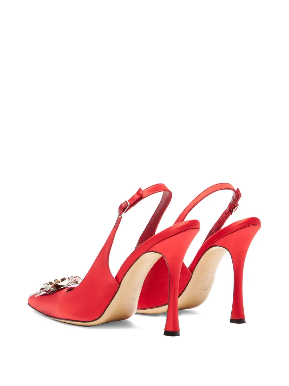Blumarine flower-embellished slingback pumps Red
