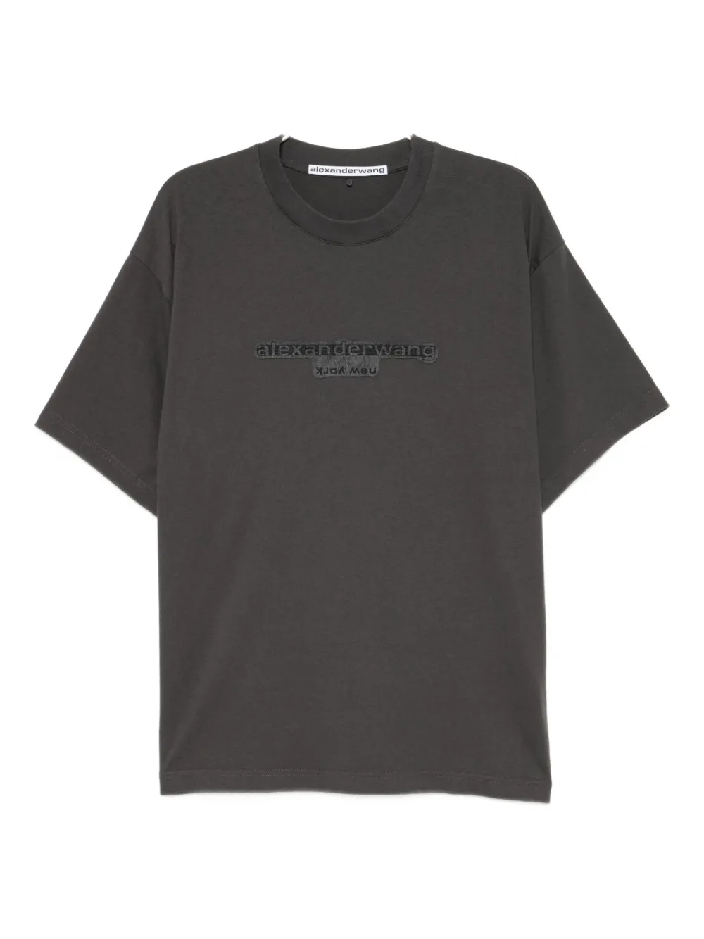 Alexander Wang Gray Embossed T-shirt In Gray