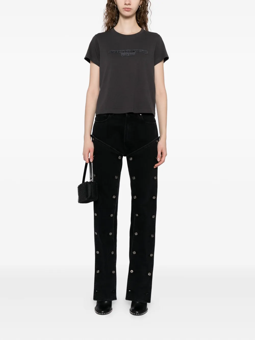 Alexander Wang playera corta con logo bordado | Playeras y jerséis | Image 2