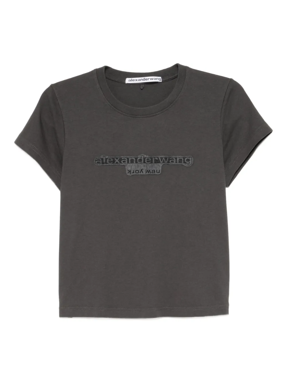 Alexander Wang playera corta con logo bordado | gris | Image 1