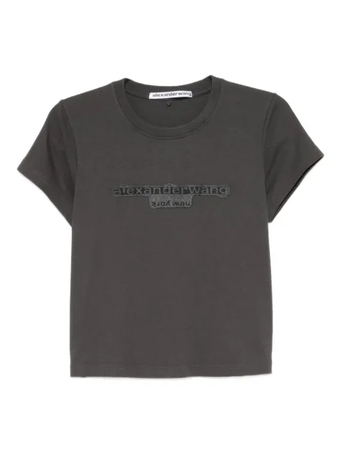 Alexander Wang logo-embroidered cropped T-shirt